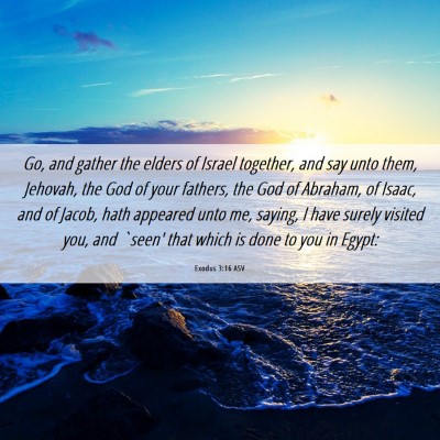 Picture 06 - Exodus 3:16 ASV - Go, and gather the elders of Israel together, and - Bible Verse Picture
