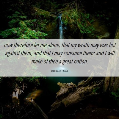 Picture 06 - Exodus 32:10 ASV - now therefore let me alone, that my wrath may wax - Bible Verse Picture