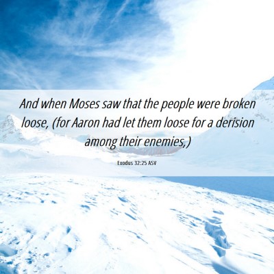 Picture 06 - Exodus 32:25 ASV - And when Moses saw that the people were broken - Bible Verse Picture