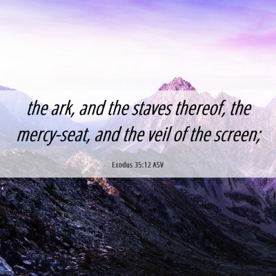 Picture 06 - Exodus 35:12 ASV - the ark, and the staves thereof, the mercy-seat, - Bible Verse Picture