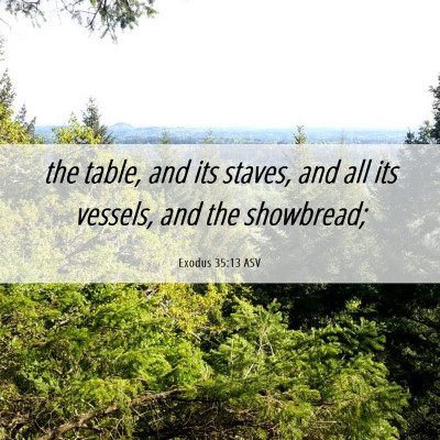 Picture 06 - Exodus 35:13 ASV - the table, and its staves, and all its vessels, - Bible Verse Picture