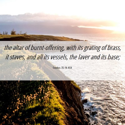 Picture 06 - Exodus 35:16 ASV - the altar of burnt-offering, with its grating of - Bible Verse Picture