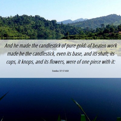 Picture 06 - Exodus 37:17 ASV - And he made the candlestick of pure gold: of - Bible Verse Picture