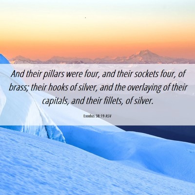 Picture 06 - Exodus 38:19 ASV - And their pillars were four, and their sockets - Bible Verse Picture