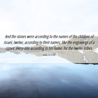 Picture 06 - Exodus 39:14 ASV - And the stones were according to the names of the - Bible Verse Picture