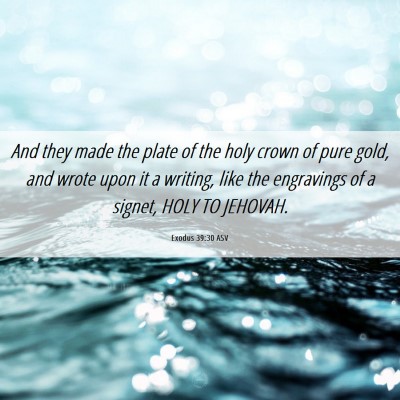 Picture 06 - Exodus 39:30 ASV - And they made the plate of the holy crown of pure - Bible Verse Picture