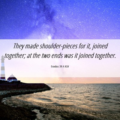 Picture 06 - Exodus 39:4 ASV - They made shoulder-pieces for it, joined - Bible Verse Picture