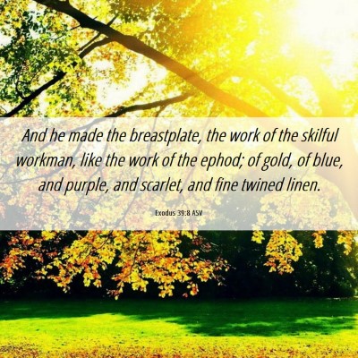 Picture 06 - Exodus 39:8 ASV - And he made the breastplate, the work of the - Bible Verse Picture