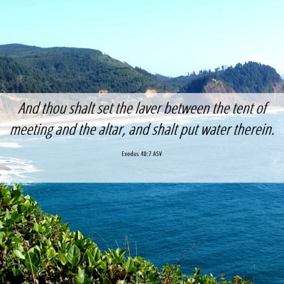 Picture 06 - Exodus 40:7 ASV - And thou shalt set the laver between the tent of - Bible Verse Picture