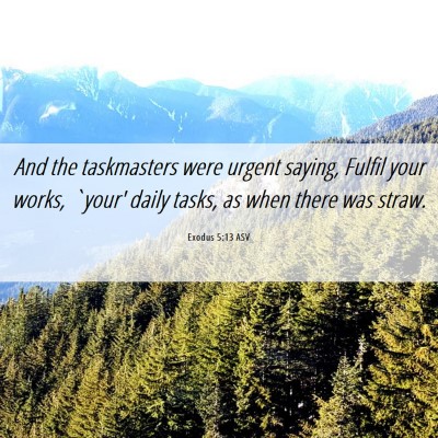 Picture 06 - Exodus 5:13 ASV - And the taskmasters were urgent saying, Fulfil - Bible Verse Picture