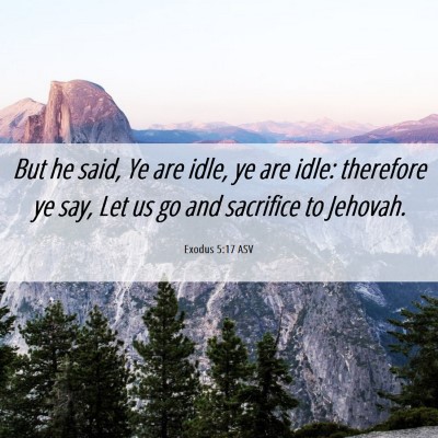Picture 06 - Exodus 5:17 ASV - But he said, Ye are idle, ye are idle: therefore - Bible Verse Picture