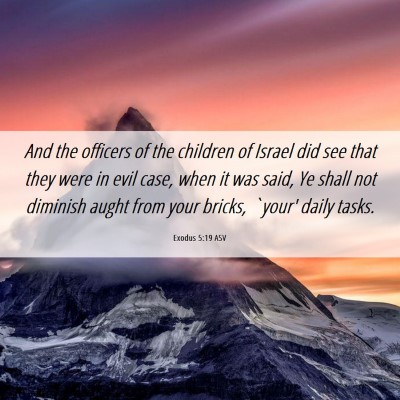 Picture 06 - Exodus 5:19 ASV - And the officers of the children of Israel did - Bible Verse Picture