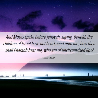 Picture 06 - Exodus 6:12 ASV - And Moses spake before Jehovah, saying, Behold, - Bible Verse Picture