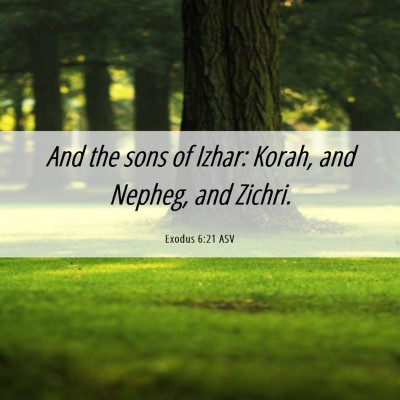 Picture 06 - Exodus 6:21 ASV - And the sons of Izhar: Korah, and Nepheg, and - Bible Verse Picture