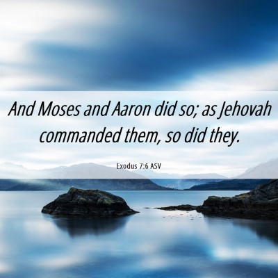 Picture 06 - Exodus 7:6 ASV - And Moses and Aaron did so; as Jehovah commanded - Bible Verse Picture