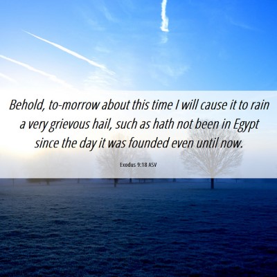 Picture 06 - Exodus 9:18 ASV - Behold, to-morrow about this time I will cause it - Bible Verse Picture