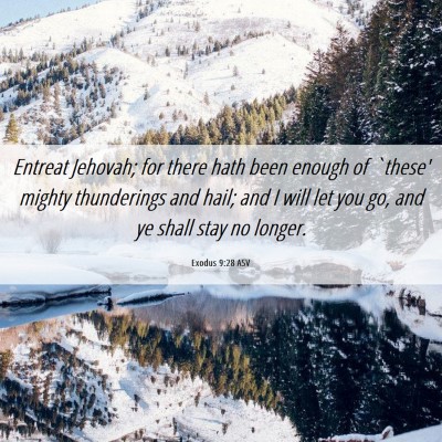 Picture 06 - Exodus 9:28 ASV - Entreat Jehovah; for there hath been enough of - Bible Verse Picture