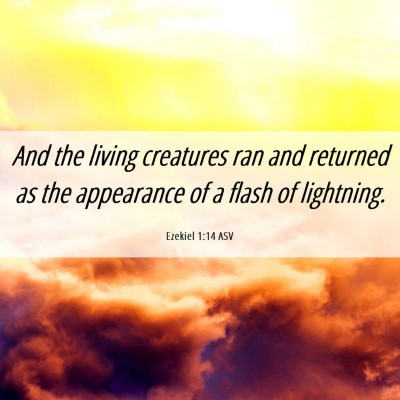 Picture 06 - Ezekiel 1:14 ASV - And the living creatures ran and returned as the - Bible Verse Picture