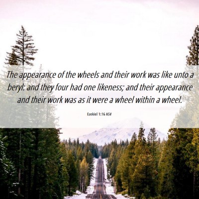 Picture 06 - Ezekiel 1:16 ASV - The appearance of the wheels and their work was - Bible Verse Picture