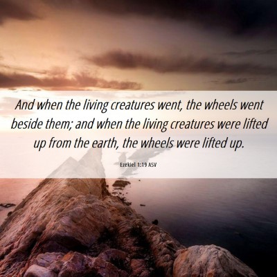 Picture 06 - Ezekiel 1:19 ASV - And when the living creatures went, the wheels - Bible Verse Picture