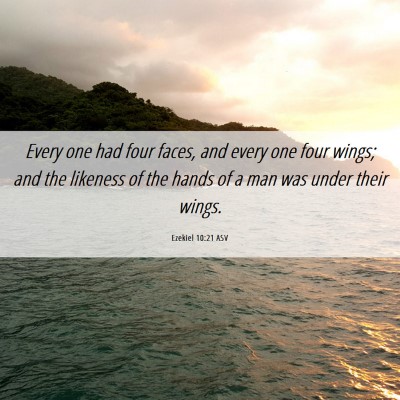 Picture 06 - Ezekiel 10:21 ASV - Every one had four faces, and every one four - Bible Verse Picture