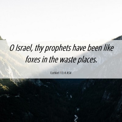 Picture 06 - Ezekiel 13:4 ASV - O Israel, thy prophets have been like foxes in - Bible Verse Picture