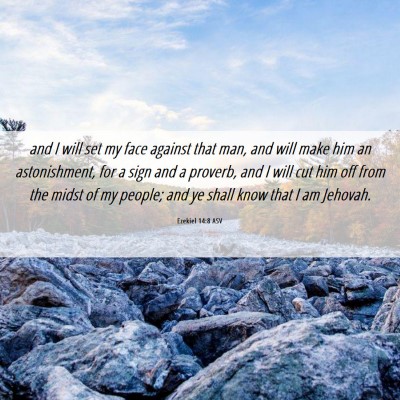 Picture 06 - Ezekiel 14:8 ASV - and I will set my face against that man, and will - Bible Verse Picture