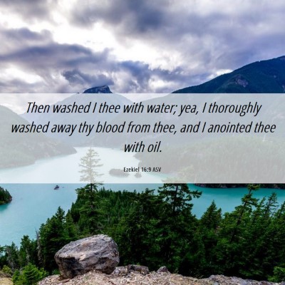 Picture 06 - Ezekiel 16:9 ASV - Then washed I thee with water; yea, I thoroughly - Bible Verse Picture