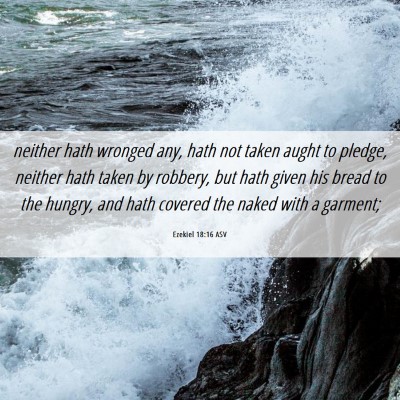 Picture 06 - Ezekiel 18:16 ASV - neither hath wronged any, hath not taken aught to - Bible Verse Picture