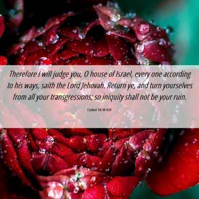 Picture 06 - Ezekiel 18:30 ASV - Therefore I will judge you, O house of Israel, - Bible Verse Picture