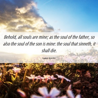 Picture 06 - Ezekiel 18:4 ASV - Behold, all souls are mine; as the soul of the - Bible Verse Picture