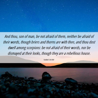 Picture 06 - Ezekiel 2:6 ASV - And thou, son of man, be not afraid of them, - Bible Verse Picture