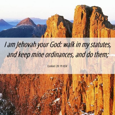Picture 06 - Ezekiel 20:19 ASV - I am Jehovah your God: walk in my statutes, and - Bible Verse Picture