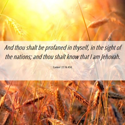 Picture 06 - Ezekiel 22:16 ASV - And thou shalt be profaned in thyself, in the - Bible Verse Picture