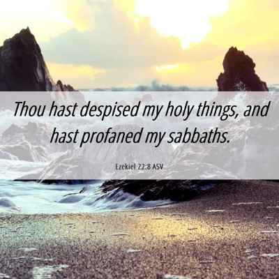 Picture 06 - Ezekiel 22:8 ASV - Thou hast despised my holy things, and hast - Bible Verse Picture