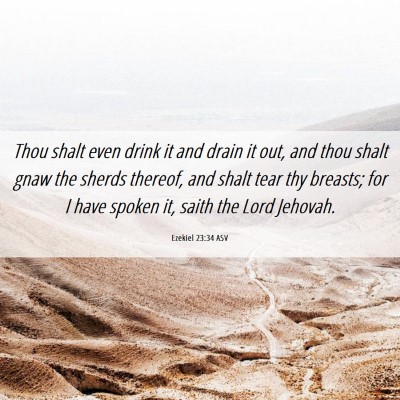Picture 06 - Ezekiel 23:34 ASV - Thou shalt even drink it and drain it out, and - Bible Verse Picture