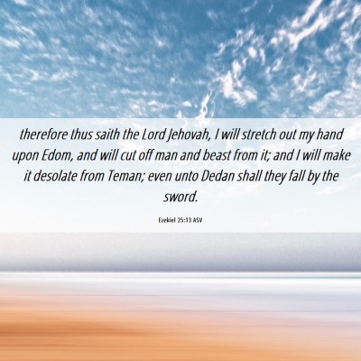 Picture 06 - Ezekiel 25:13 ASV - therefore thus saith the Lord Jehovah, I will - Bible Verse Picture