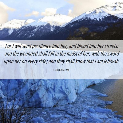Picture 06 - Ezekiel 28:23 ASV - For I will send pestilence into her, and blood - Bible Verse Picture