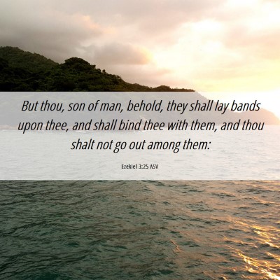 Picture 06 - Ezekiel 3:25 ASV - But thou, son of man, behold, they shall lay - Bible Verse Picture