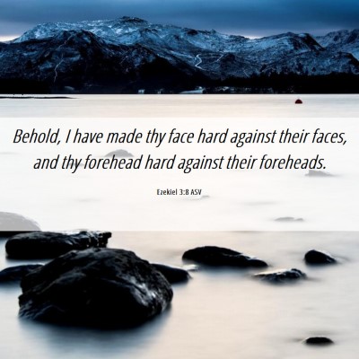 Picture 06 - Ezekiel 3:8 ASV - Behold, I have made thy face hard against their - Bible Verse Picture