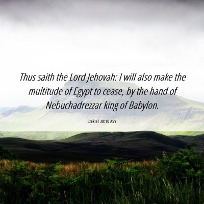 Picture 06 - Ezekiel 30:10 ASV - Thus saith the Lord Jehovah: I will also make the - Bible Verse Picture