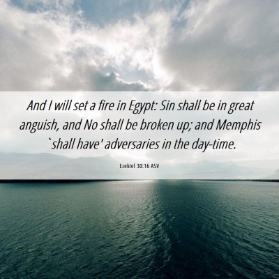 Picture 06 - Ezekiel 30:16 ASV - And I will set a fire in Egypt: Sin shall be in - Bible Verse Picture