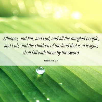 Picture 06 - Ezekiel 30:5 ASV - Ethiopia, and Put, and Lud, and all the mingled - Bible Verse Picture
