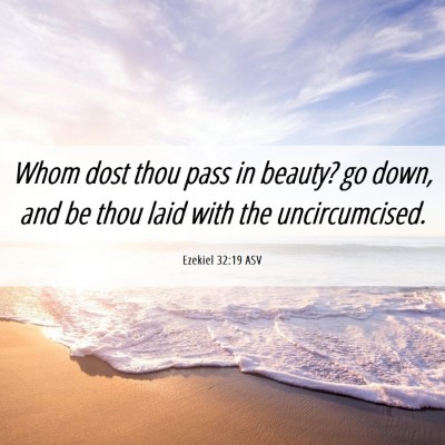 Picture 06 - Ezekiel 32:19 ASV - Whom dost thou pass in beauty? go down, and be - Bible Verse Picture
