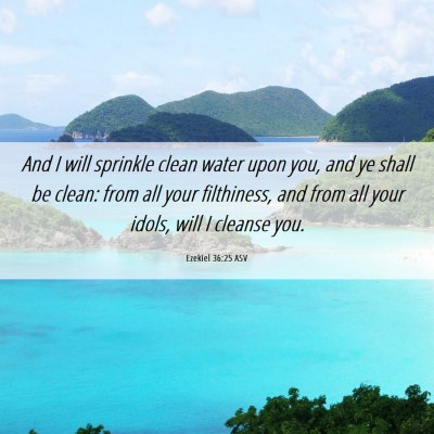 Picture 06 - Ezekiel 36:25 ASV - And I will sprinkle clean water upon you, and ye - Bible Verse Picture