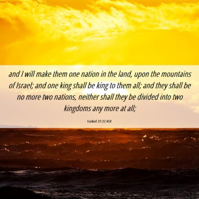 Picture 06 - Ezekiel 37:22 ASV - and I will make them one nation in the land, upon - Bible Verse Picture