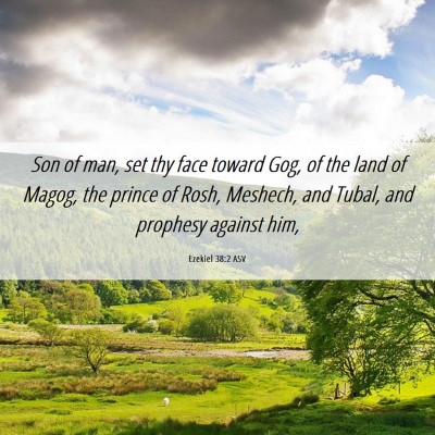 Picture 06 - Ezekiel 38:2 ASV - Son of man, set thy face toward Gog, of the land - Bible Verse Picture