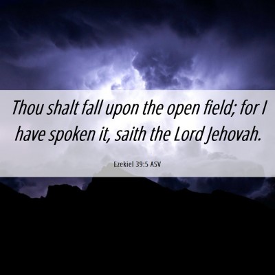 Picture 06 - Ezekiel 39:5 ASV - Thou shalt fall upon the open field; for I have - Bible Verse Picture