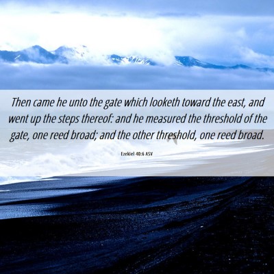 Picture 06 - Ezekiel 40:6 ASV - Then came he unto the gate which looketh toward - Bible Verse Picture