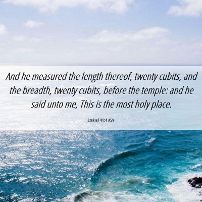 Picture 06 - Ezekiel 41:4 ASV - And he measured the length thereof, twenty - Bible Verse Picture